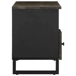 Berkfield Home TV Cabinet Black 100x33x46 cm Solid Wood Mango - Size: 100 x 33 x 46 cm - thumbnail 4