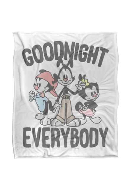 Warner Brothers Animaniacs 152x127cm The Siblings Silky Touch Super Soft Throw Blanket in White - Size: 152x127 cm - image 1