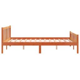 Berkfield Home Bed Frame with Headboard Wax Brown 150x200 cm King Size Solid Woo… - thumbnail 5