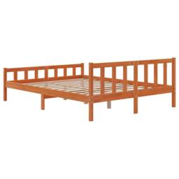 Berkfield Home Bed Frame with Headboard Wax Brown 150x200 cm King Size Solid Woo… - thumbnail 6