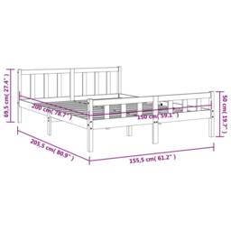 Berkfield Home Bed Frame with Headboard Wax Brown 150x200 cm King Size Solid Woo… - thumbnail 9