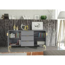 Mex Furniture LTD Sideboard Tide Crest 140cm - Dark Grey & Gold - thumbnail 5