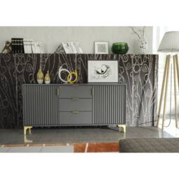 Mex Furniture LTD Sideboard Tide Crest 140cm - Dark Grey & Gold - thumbnail 4