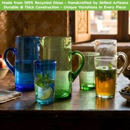 Nicola Spring Jebel Repurposed Glass Vase - 3.5 Litre in Green - thumbnail 7
