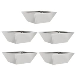 Berkfield Home Garden Bowl Planters 5 pcs 40x40x15 cm Stainless Steel in Silver - Size: 40 x 40 x 15 cm - thumbnail 2