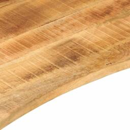 Berkfield Home Desk Top with Curve 140x60x2.5 cm Solid Wood Rough Mango in Brown - thumbnail 7