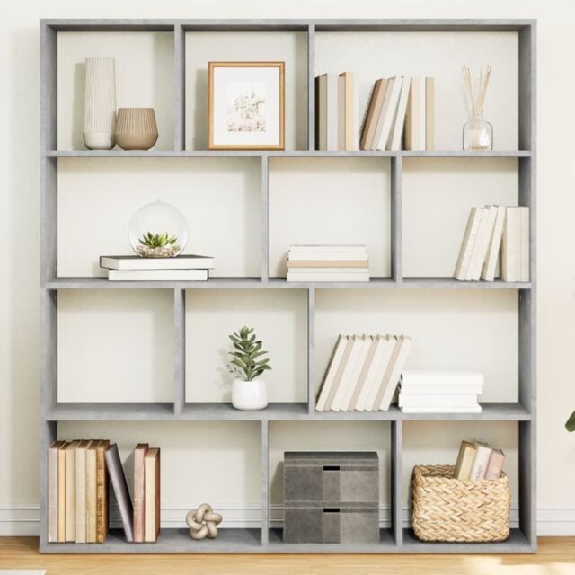 Berkfield Home Book Cabinet Concrete Grey 132x29x141.5 cm Engineered Wood - image 1