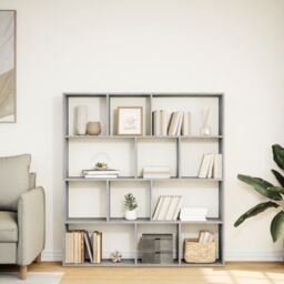 Berkfield Home Book Cabinet Concrete Grey 132x29x141.5 cm Engineered Wood - thumbnail 3