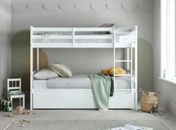Time4sleep Essentials White Wooden Bunk Bed Frame With Trundle - Size: Single - thumbnail 2