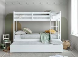 Time4sleep Essentials White Wooden Bunk Bed Frame With Trundle - Size: Single - thumbnail 4