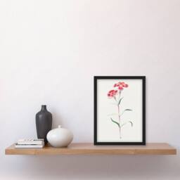Artery8 Vintage Japan Botanical Framed Wall Art Print Nadeshiko Flower in Blue - Size: A4 - thumbnail 2