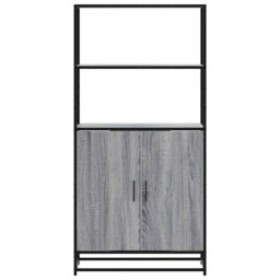 Berkfield Home Highboard Grey Sonoma 68x35x139 cm Engineered Wood & Metal - Size: 68 x 35 x 139 cm - thumbnail 4