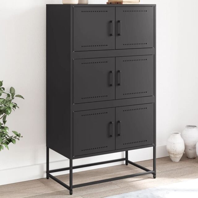 Berkfield Home Sideboard Black 68.5x38.5x123.5 cm Steel - image 1