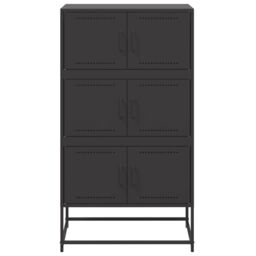 Berkfield Home Sideboard Black 68.5x38.5x123.5 cm Steel - thumbnail 6