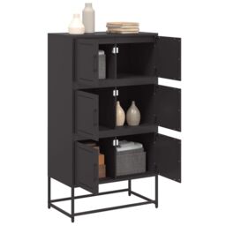 Berkfield Home Sideboard Black 68.5x38.5x123.5 cm Steel - thumbnail 5