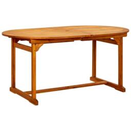 Berkfield Home Garden Dining Table (160-240)x100x75 cm Solid Acacia Wood in Brown - thumbnail 4