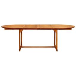 Berkfield Home Garden Dining Table (160-240)x100x75 cm Solid Acacia Wood in Brown - thumbnail 5