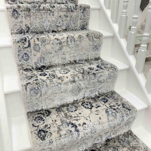 runrug Stair Runner Carpet - Soft & Comfortable, 0.43 Inch - 'Castilla' in Pale Grey - Size: 66 cm x 690 cm - image 1