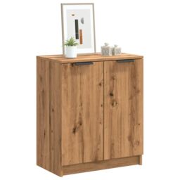 Berkfield Home Shoe Cabinet Artisian Oak 59x35x70 cm Engineered Wood in Brown - Size: 59 x 35 x 70 cm - thumbnail 1