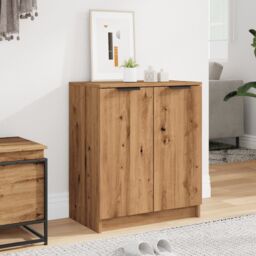 Berkfield Home Shoe Cabinet Artisian Oak 59x35x70 cm Engineered Wood in Brown - Size: 59 x 35 x 70 cm - thumbnail 3