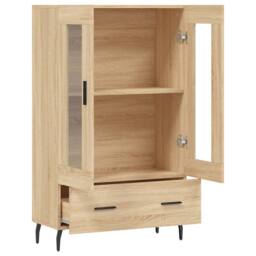 Berkfield Home Highboard Sonoma Oak 69.5x31x115 cm Engineered Wood in Light Tan - thumbnail 5