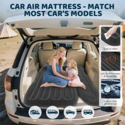 Nordara Inflatable Car Back Seat Air Mattress for Travel & Camping in Black - thumbnail 3