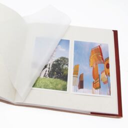 Paper High Large Coloured Distressed Leather 3-String Photo Album in Black - thumbnail 2