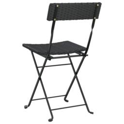 Berkfield Home Beautiful Folding Bistro Chairs 2 pcs Black Poly Rattan & Steel - thumbnail 6
