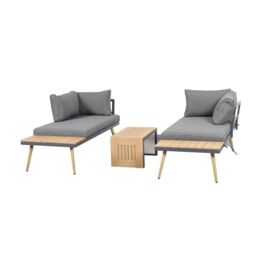 Outdoor Living Belmont Metal & Contemporary Poly-Wood Sectional Corner Garden Set in Grey - thumbnail 9