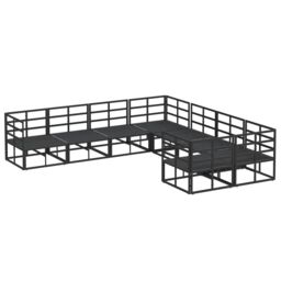 Berkfield Home Garden Sofa Set 8 pcs Black 283 x 283 x 71 cm Aluminium - thumbnail 5