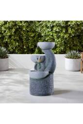 Garden Sanctuary Muti-Tier Outdoor Solar-Powered Water Fountain Decor in Grey - thumbnail 1