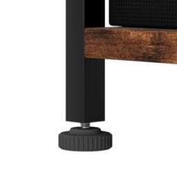 Levede Side End Table Industrial 3 Tier Wooden Oxford Storage Basket in Brown - thumbnail 7