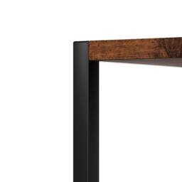 Levede Side End Table Industrial 3 Tier Wooden Oxford Storage Basket in Brown - thumbnail 6