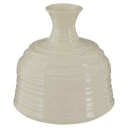 Orsina Contemporary Cream Small Ribbed Ceramic Vase, Durable Floral Vase, Easily Maintained Stoneware Flower Vase in White - thumbnail 2