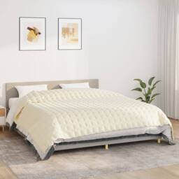 Berkfield Home Weighted Blanket Light Cream 220x260 cm 15 kg Fabric