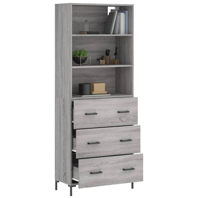 Berkfield Home Highboard Grey Sonoma 69.5x34x180 cm Engineered Wood - image 1