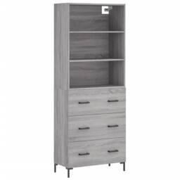 Berkfield Home Highboard Grey Sonoma 69.5x34x180 cm Engineered Wood - thumbnail 3