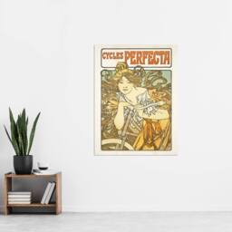 "Artery8 Cycles Perfecta French Bike Advert Vintage Wall Art Print Mucha in Orange - Size: W12"" x H16""" - thumbnail 4