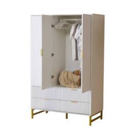 FURNITURE ONE 3-Doors Wardrobe Cabinet with 4 Drawers in White - Size: Large - thumbnail 3