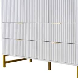 FURNITURE ONE 3-Doors Wardrobe Cabinet with 4 Drawers in White - Size: Large - thumbnail 5