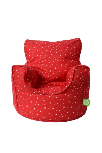 Bean Lazy Cotton Red Stars Bean Bag Arm Chair Toddler Size - Size: Small - image 1
