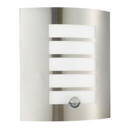 Netlighting Bianco Integrated LED PIR 1 Light Outdoor Wall Light Brushed Stainless Steel Opal Polypropylene IP44 in Grey - thumbnail 2