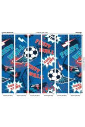 Origin Murals Graphic Pixel Footballs Wall Mural in Blue - Size: W350 cm x H280 cm - thumbnail 3