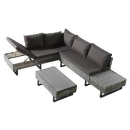 Matteo Modular Poly Rattan Garden Sofa Set with Tables & Cushions - Grey - thumbnail 9