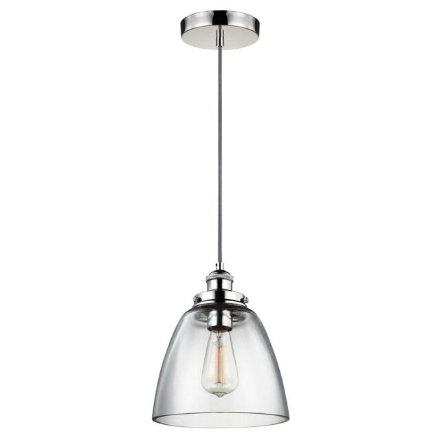 Loops 1 Bulb Ceiling Pendant Light Fitting Highly Polished Nickel LED E27 60W in Metallics - image 1