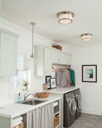 Loops 1 Bulb Ceiling Pendant Light Fitting Highly Polished Nickel LED E27 60W in Metallics - thumbnail 2