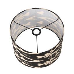Ruma Black Ikat Patterned Cylinder Lampshade for Table Lamps - Size: 12 inches - thumbnail 4