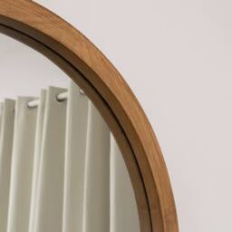 Melody Maison Round Dark Wood Frame Mirror - 55cm in Brown - thumbnail 6