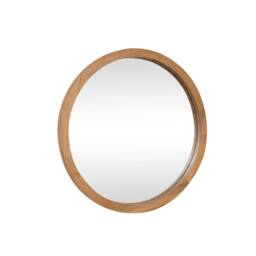 Melody Maison Round Dark Wood Frame Mirror - 55cm in Brown