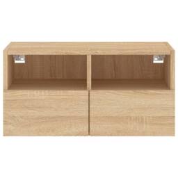 Berkfield Home TV Wall Cabinet Sonoma Oak 60x30x30 cm Engineered Wood in Light Brown - Size: 60 x 30 x 30 cm - thumbnail 8